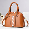in Stock Luxury Women's High-End Handbag Casual Tote Shoulder Crossbody Bag Zip Closure Polyester Lining PU Ribbon Stitching