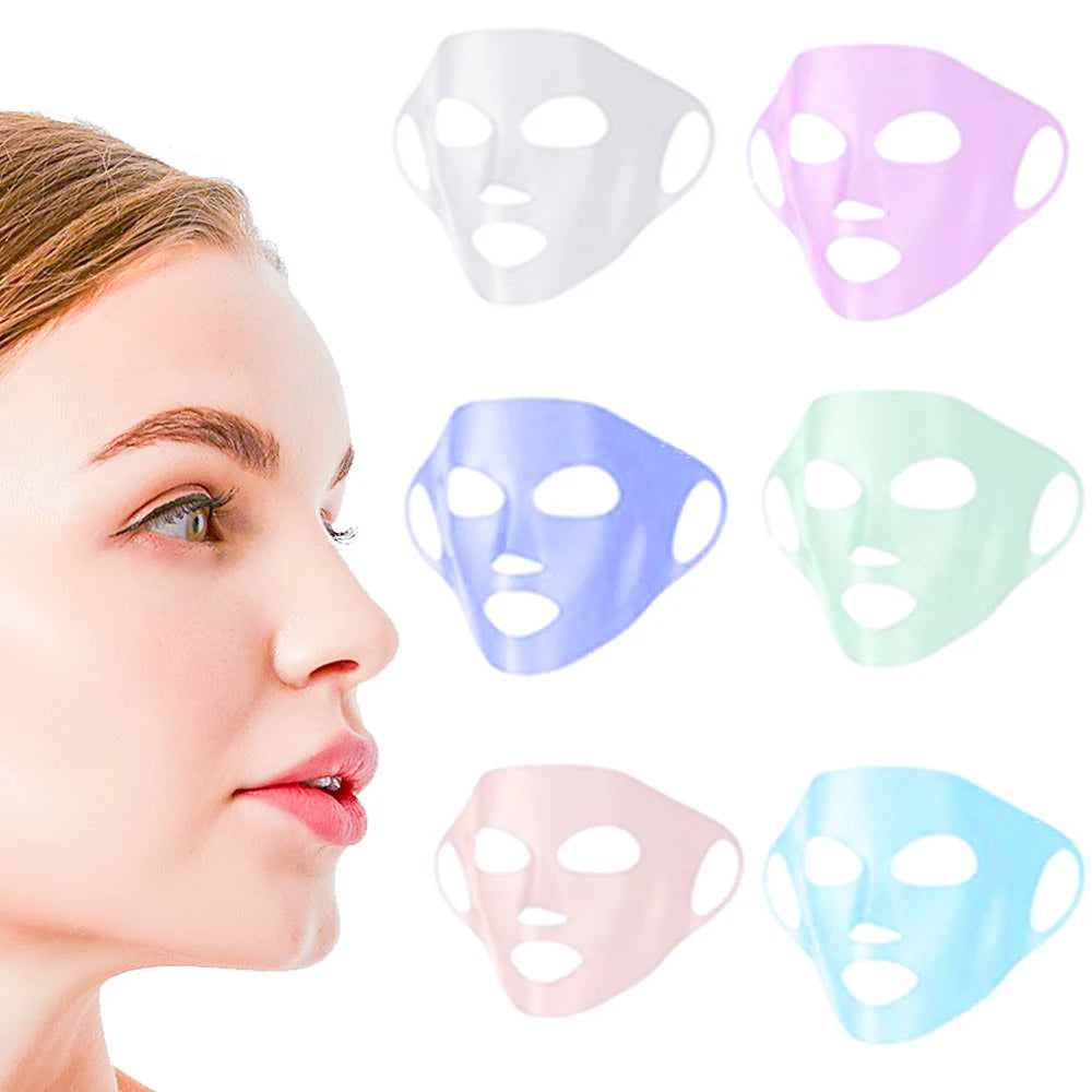 Reusable Female Silicone Face Mask Case Prevents Evaporation Beauty Mask Sheet with Chemical Ingredient