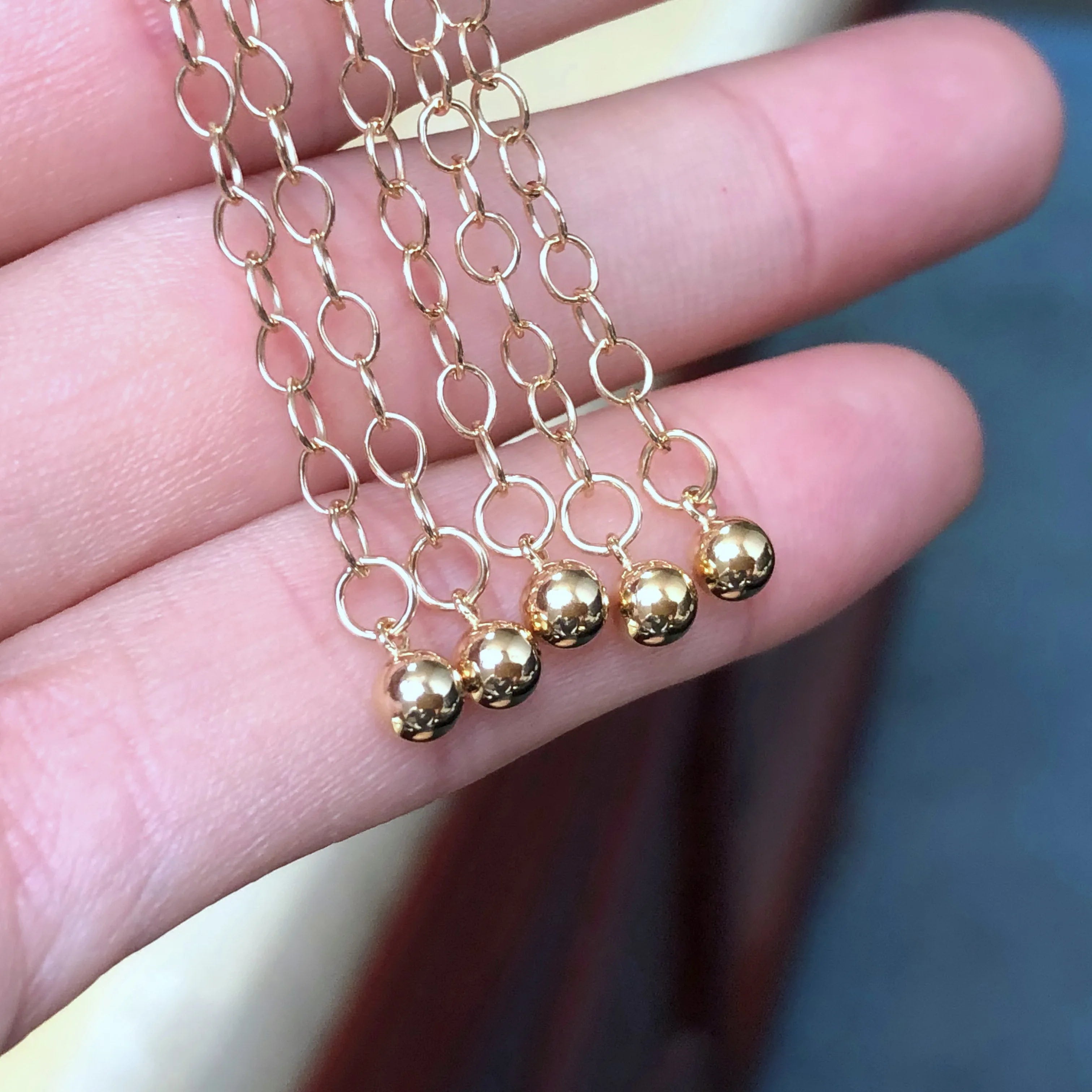Real Gold Filled Bead Extension Chain 5cm for Jewelry Necklace Bracelet End Making