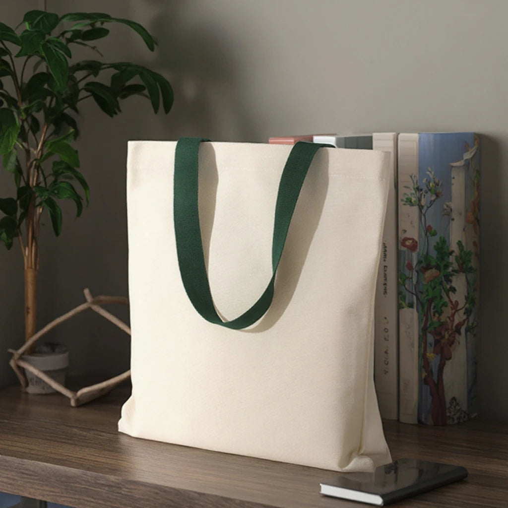 Hot Sale 12oz Reusable Cotton Tote Shoulder Bags Practical Canvas Books Package Bag for Everyday Shopping
