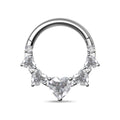 TOPOSH Pave CZ Heart Key Dangle Earring a Hand-Polished Charm Labret Design for Cartilage Helix and Tragus Piercing Use