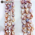 Baroque White Round Freshwater Pearl Strand Earrings Diamonds Custom Hole Natural Color Loose Barockperle Perle Baroquepearls