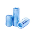 M3M4M5M6M8M10M12 DIN916 12.9 Grade Blue Zinc Coated Grub Screws Hexagon Socket Set Screws With Cup Point