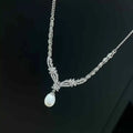 Chinese Retro Classic Y-Shaped Necklace 9-10mm Natural Freshwater Rice Shaped Pearl Strong Light Flawless Optimal Beauty