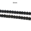 Diy Wholesale Natural Stone Beads Black Agate 4mm Smooth Round Gemstone Loose Beads for Jewelry Making