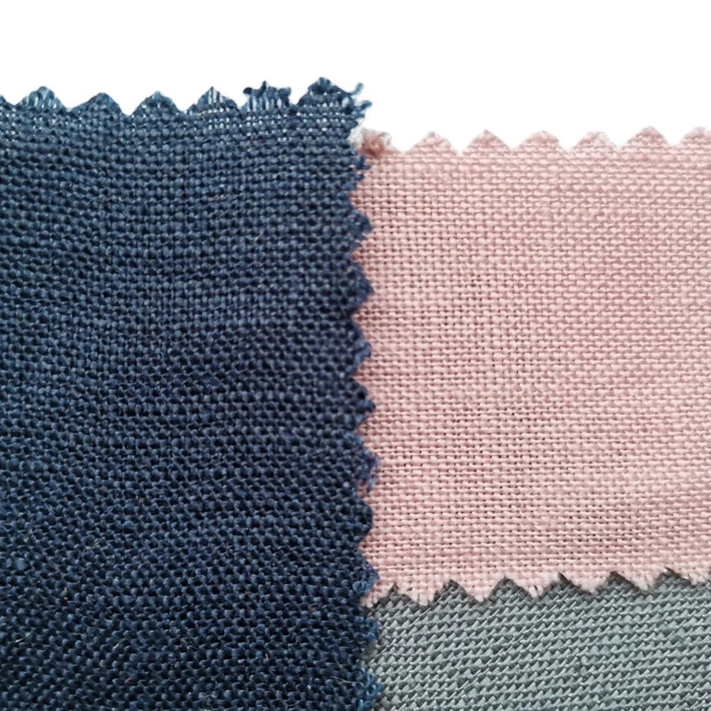100% Linen Plain Dyed 180gsm Fabric Flax Fiber Color Sustainable Thicker Cloth 1A99