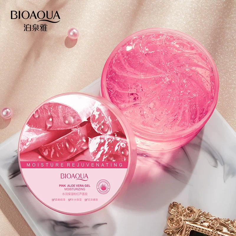 BIOAQUA Natural Face Skin Care Moisture Pink Aloe Vera Gel