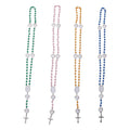 RubySub New Custom Gold Rosary Necklace Sublimation Blank Rosary Necklace with Oval Insert