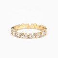 925 Sterling Silver Elegant Pear Diamond CZ Wedding Band Eternity Ring Gold Plated