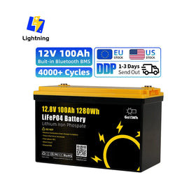GoKWh EU Stock Lithium Ion 12V 100Ah 200Ah 300Ah 100Ah 200Ah Lifepo4 Lithium Li Ion Li-Ion Battery Pack for Marine Motor RV UPS