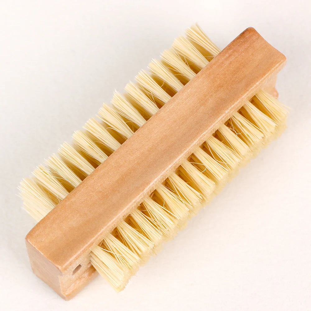 Custom Manicure Pedicure Care Two-side Cleaning Nail Fingernail Brush Natural Vegan Sisal Bristle Scrub Brush for Toes and Nails