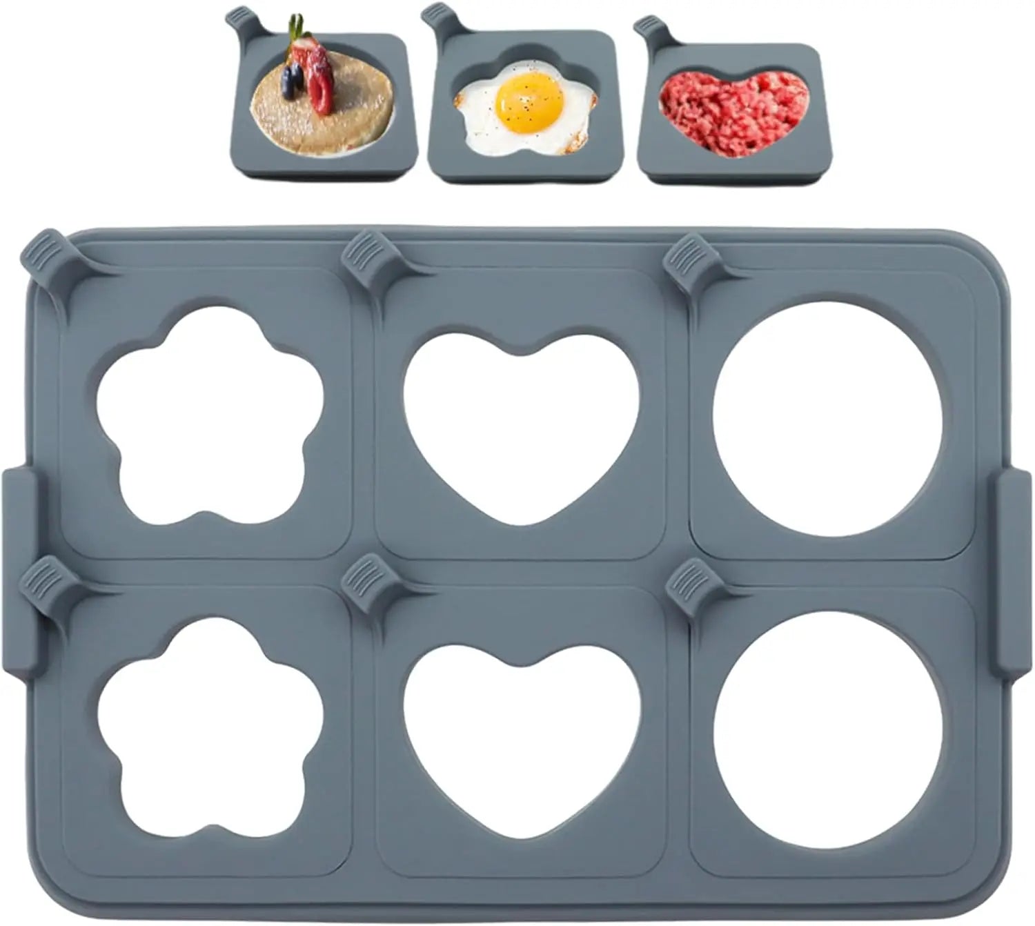 Silicone Kitchenware Egg Shaper Multi-functional Cooking Utensil Detachable Egg Ring for Breakfast Non-stick Soft Fried Egg Tray