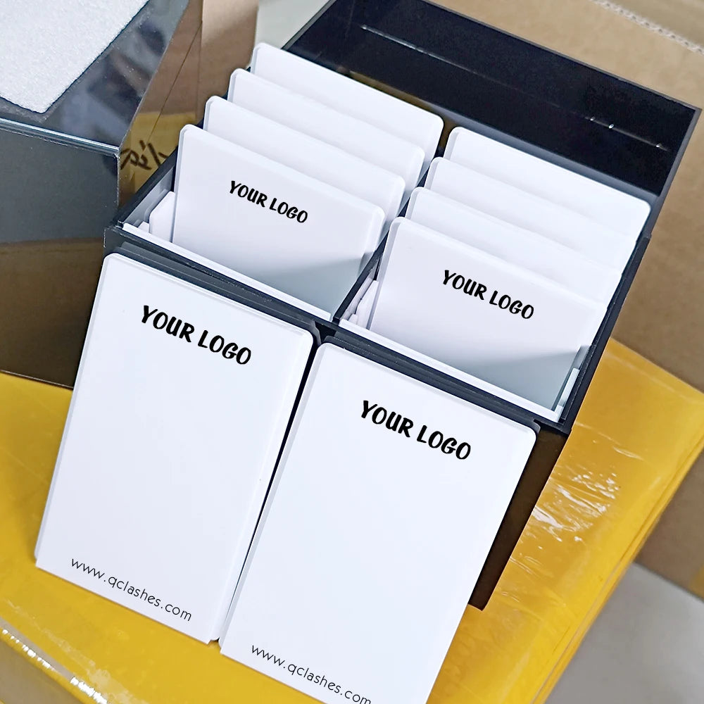 Custom Logo Lash Tiles Storage Box 10layers Pallet Acrylic Black White Display Lash Box Eyelash Extension Storage Organizer Box