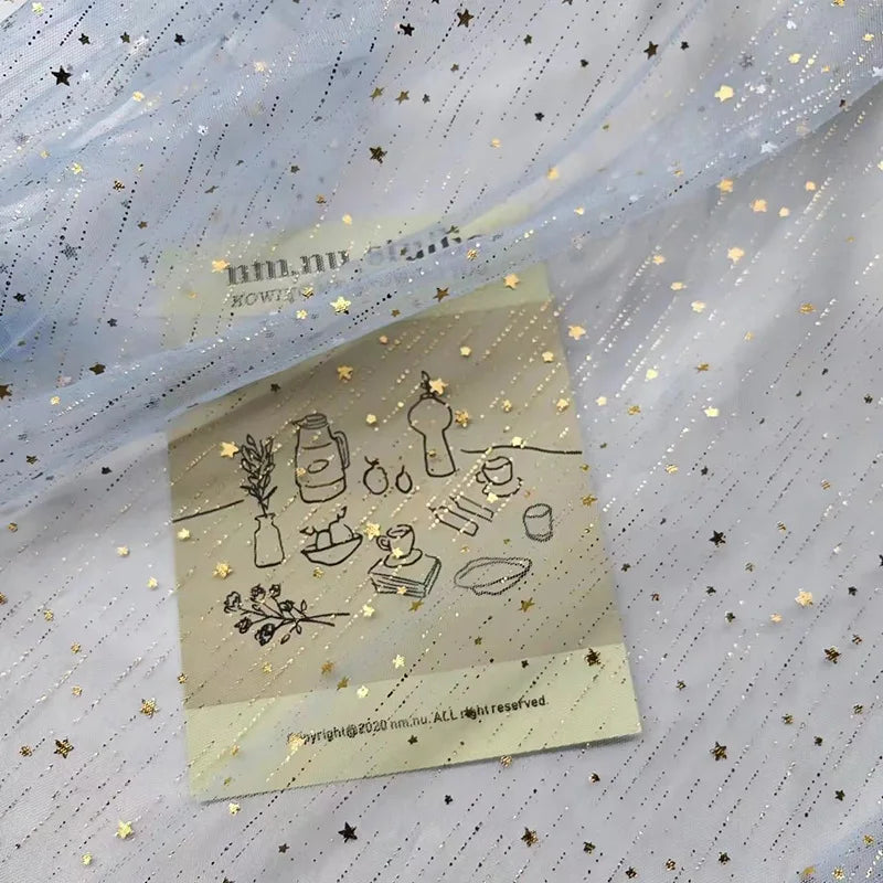 Manufacturer Price 100% Polyester Star Shining Net Tulle Fabric for Bride Wedding Evening Gift Packaging