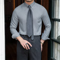 Vintage Chibi Check Casual Non Iron Long Sleeve Shirt Italian Breathable Button Down Collar Men's Shirt
