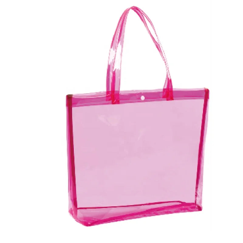 2025 China Factory Wholesale PVC Clear Solid Color Open Custom Leisure Tote Beach Bag