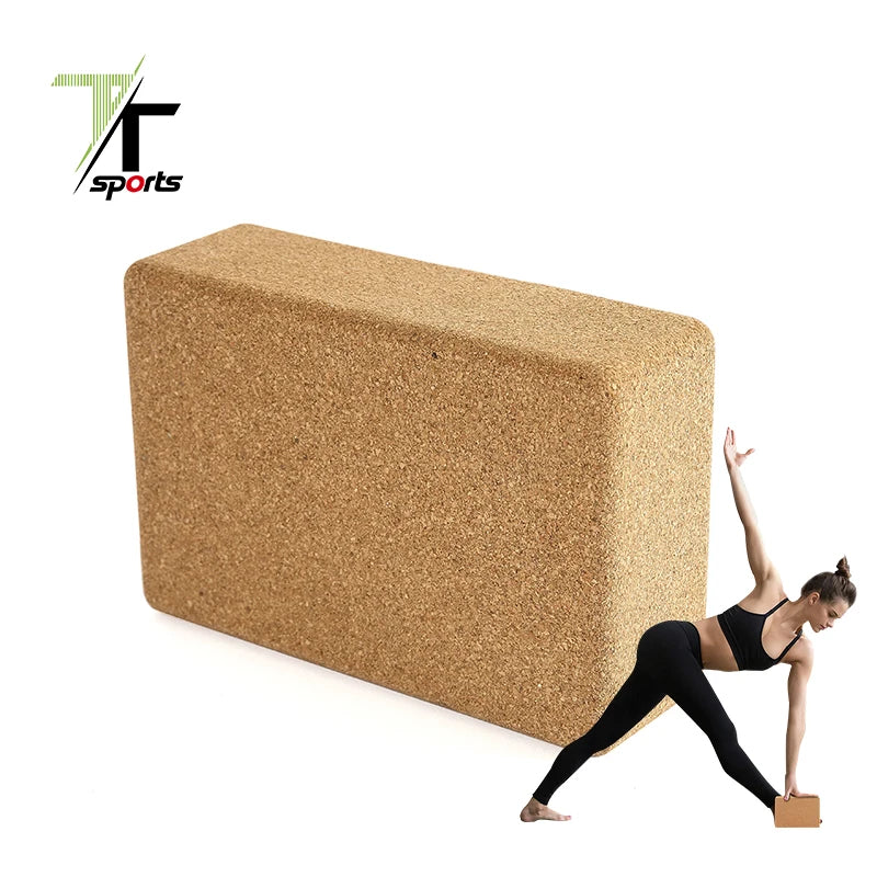 TTSPORTS Custom Large Recycled Cork Yoga Block Natural Cork Yoga Block