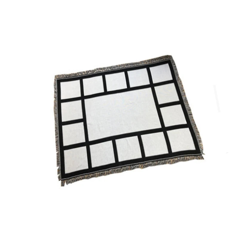 Wholesale Sublimation Blanket 9 Panel New Style Custom logo White Blank 15 Panel Blanket Sublimation Fleece  Photo Blanket