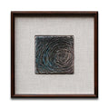 Teal and Brown Pottery Pleats Flower Refractory Ceramics Wall Art for Villa Hotel Decor