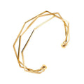 2026 Fashion Jewelry Bracelets Bangles Non Tarnish Stainless Steel 18K Gold Geometric Hollow Bangle for Women Jewelry