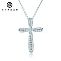 2.2mm&2mm&1.8mm&1.5mm&1.2mm1.1mm&1mm&0.9mm Moissanite Cross Pendant Necklace Silver 925 for Christian Women Men