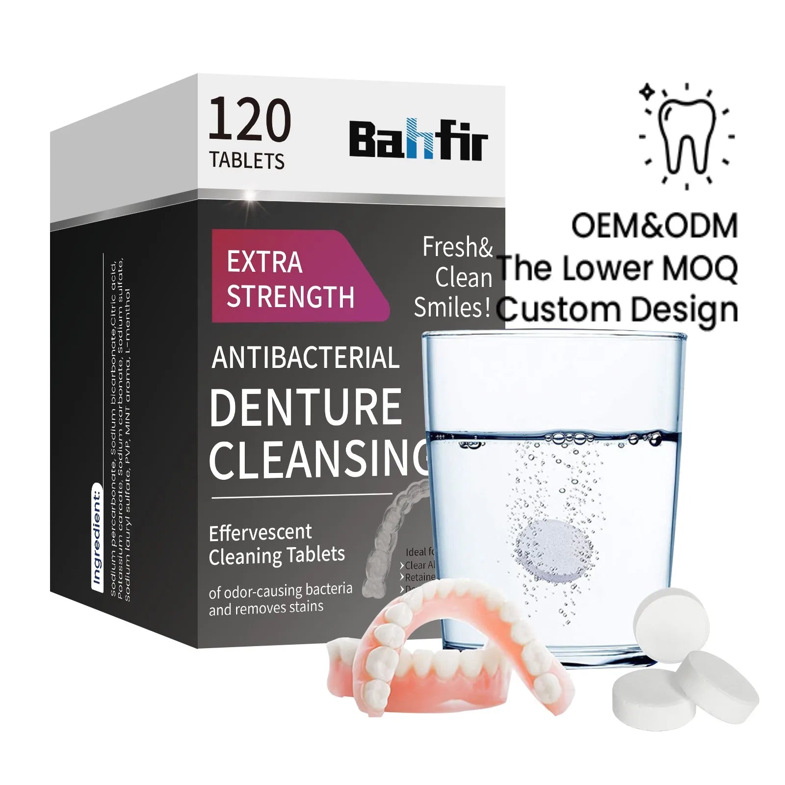 CE Fresh Breath Stain-Free Retainer Cleaning Tablets  for Aligners Dentures Cleanser Mouth Guard Daily Cleaning