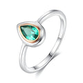 Hot Sale 925 Sterling Silver Water Drop Gemstone Fashion Zircon Diamond Ring for Women