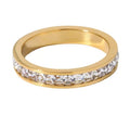 INS Hot Sale Fashion Jewelry 18K Gold Plated Full Zircon Stainless Steel  Rings Women