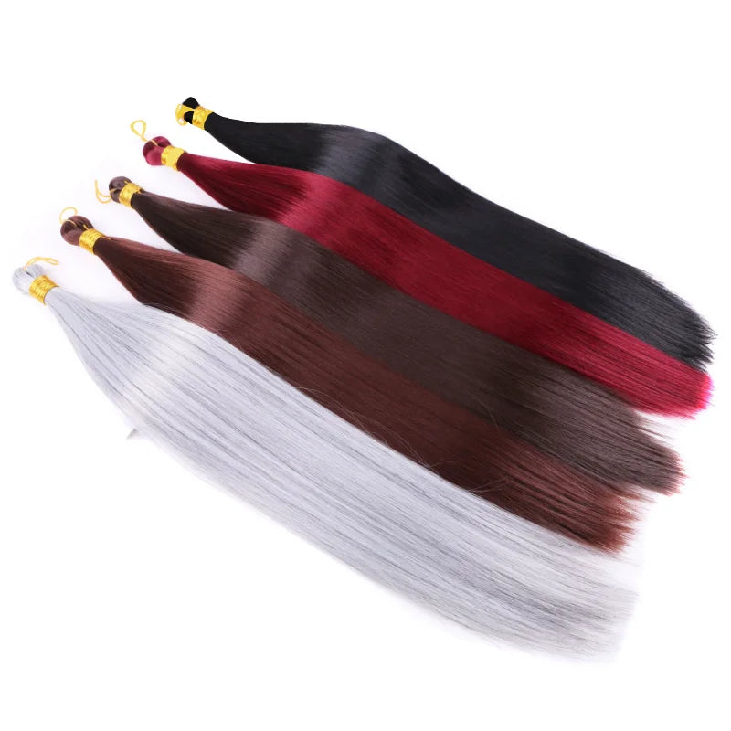 Silky Straight Crochet Hair 22 Inch Synthetic Crochet Braiding Silky Hair Bulk 150g Soft Natural Hair Extension