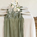 Boho Gauze Cheese Cloth Table Runner Rustic Sheer Runner 10FT Dusty Sage Cheesecloth Table Runner for Wedding Bridal Decoration