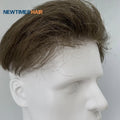 Ultra-Super Thin 0.03mm Men's Toupee Virgin Indian Human Hair System with Lace Closure Wave Style Grade a Remy Hair