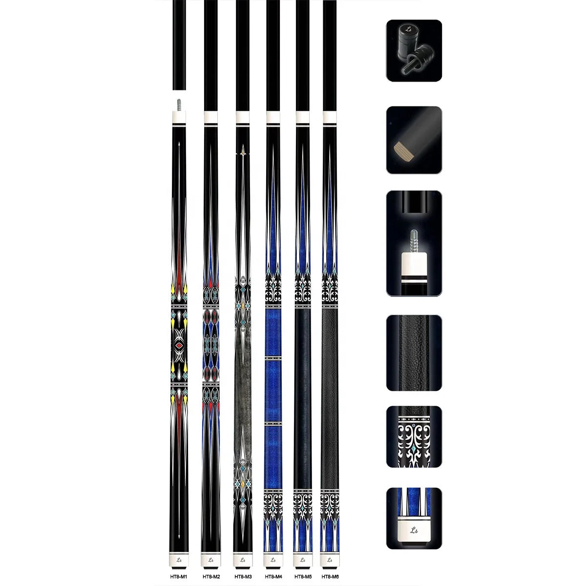 Top Quality 1/2 Real Carbon Fiber Hot Sale 58" 12.75mm Tip Pool Billiard Cue Stick on Sale