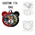 LOW MOQ Custom Printing Ita Bag with clear Window for Pins  Customized Designer Animal Ita Backpack