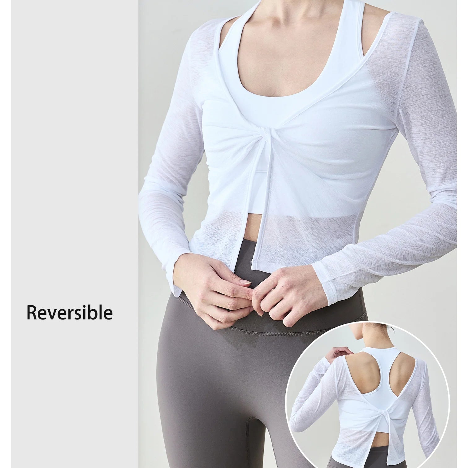 New Design Thin Breathable Women Tops Fashionable Twist Design Long Sleeve Sun Protection Soft Crop Tops for Women Yoga Outdoor