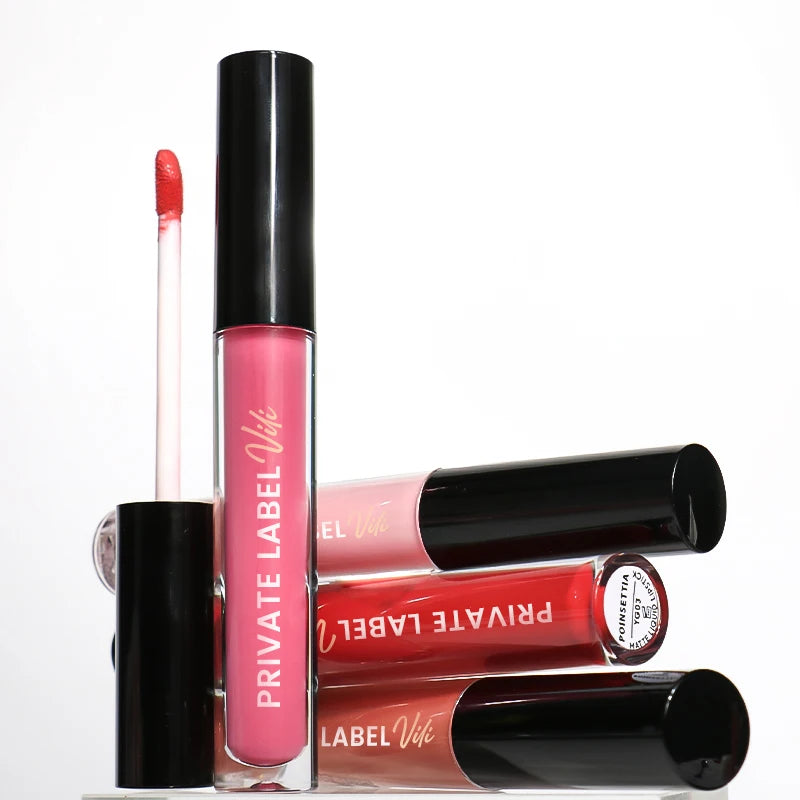 Private Label  Vegan Lip Gloss Luxury Custom Shiny Glitter  Lipgloss Wholesale Bulk