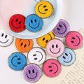 Wholesale Custom DIY Cartoon Smile Badge Embroidered Chenille Patch with Lace Decoration for Clothes and Garments