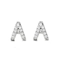 Fashion Simple Word Zircon Stud Earrings Platinum Plated Trendy Women's Wedding Anniversary Gift Jewelry