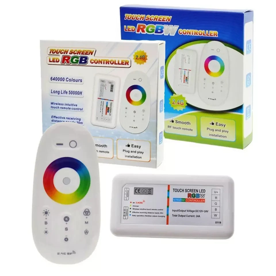 Touch Screen Led Rgb  Rgbw Controller 2.4G Wireless Dc12-24V Touch Rf Remote Control for Rgb Rgbw Led Strip