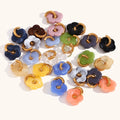 Dingran Cute Jewelry Colorful Flower Acrylic Earring Waterproof Gold Plated Acrylic Earrings for Women