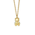 925 Sterling Silver 18k Plated Necklace Teddy Bear Pendant Necklaces for Women