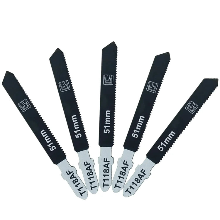 5Pcs/set 21Tpi Bimetal T118AF Industrial OEM Hot Press 75mm Curved Jig Saw Blades Cut Resistant Soft Metals Aluminium Nonferrous