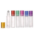 Recyclable Cosmetic Oil Frosted Glass Roll on Perfume Vial Bottle 2.7 Dram(10ml) 14.8ml 20ml  for Cosmetic With Screw Cap