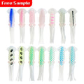 Newbility Wholesale 12cm  Glowing Luminous Squid Bait Stock Soft Plastic Fishing Lures Octopus Skirts