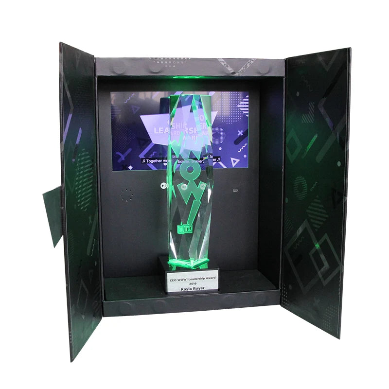Customized Luxury Video Trophy Presentation Box Lcd Display Screen Player