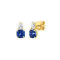 Trendy Sapphire CZ Stud Earrings 925 Sterling Silver Emerald CZ Earring Gold Plated Zircon Earrings