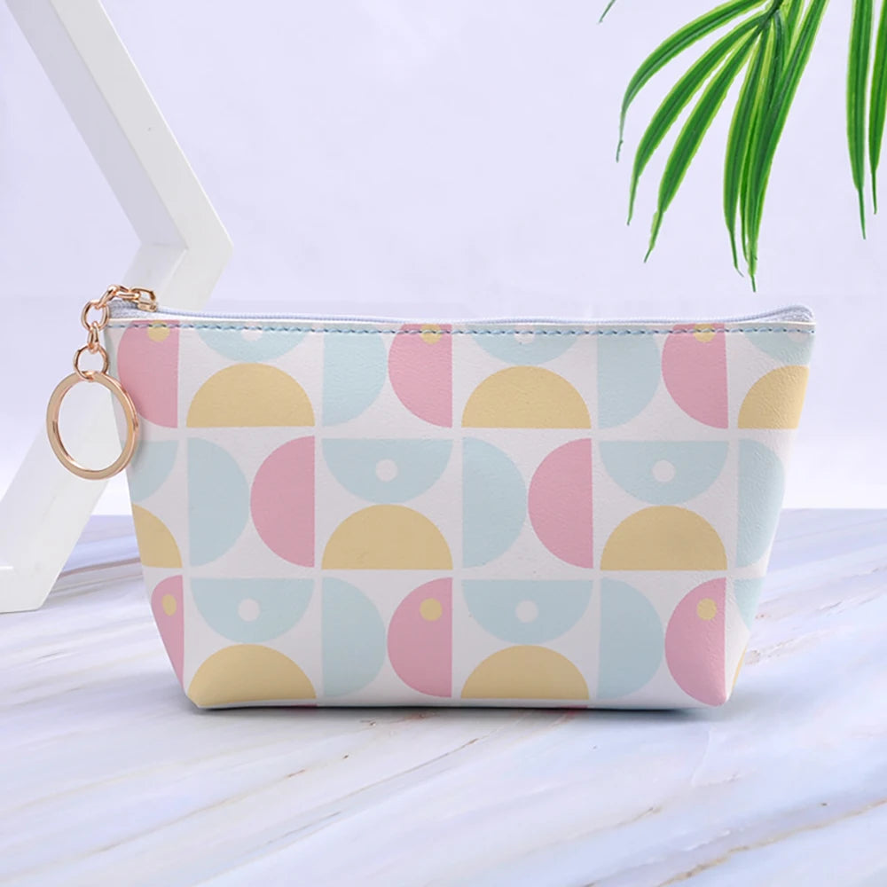 Geometry Pattern Travel Cosmetics case Custom Makeup Pu Bag Trousse De Maquillage Convenient Storage Bag Fashion Women's Bag