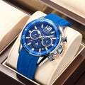 LIGE LG8934 Blue Silicone Men Watch Sports Waterproof Quartz Watch Men Wristwatches Chronograph Date Male Clock Montre Homme