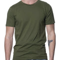 180 Gsm Heavyweight Cotton Fabric Army Green T Shirt Custom Your Design Top Tee Men's Recycled Cotton/Polyester Blends T Shirt