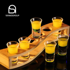 High Quality Custom Logo Wine Whiskey Cup Blank Sublimation Espresso Glasses Small Bullet Shot Glasses With Holder