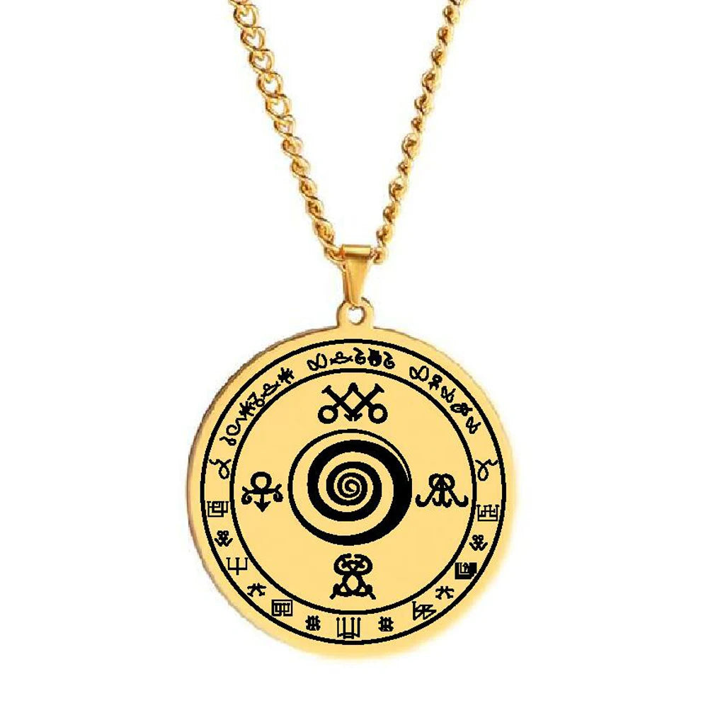 HLSS455 Good Luck Amulet of Abraxas to Control Your Life Best Money Wealth Talisman Laser Cut Stainless Steel Pendant Necklace